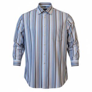 Ermenegildo Zegna Men's Stripped Dress Shirt Designer 17Neck Size Large